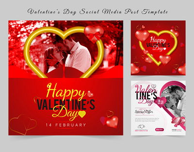 Valentine's Day Social Media Banner Design design facebook post social media post vector