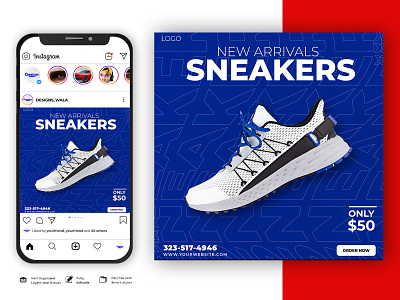 Shoes Social Media Post Template product poster