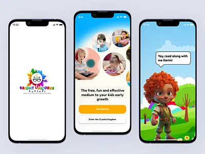 Children Digital Nursery App – Splash & Onboarding Screens app app design game game app gaming kids kids app kids game app kids gaming mobile mobile app mobile game nursery onboarding onboarding screen splash splash screen ui ui design user interface design