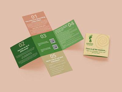 Brochure design for Greener Grounding brand branding brochure brochure design design digital digital art flyer flyer design graphic design health healthy home product identity branding leaflet marketing collateral marketing material minimal modern professional