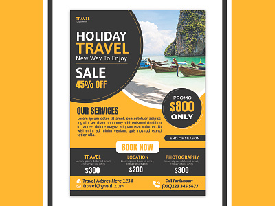 Holiday Travel Poster design advertising post book offer design holiday holidayy poster leaflet tour travel poster