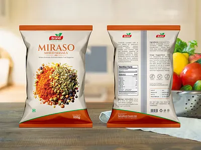 Mixed Masala Foil Pouch Packaging Design (Unused) aroma box foil foil pouch design food branding fresh graphic design label label design masala masala pouch mixed mixed masala organic packaging packaging design pouch pouch packaging design powder spices