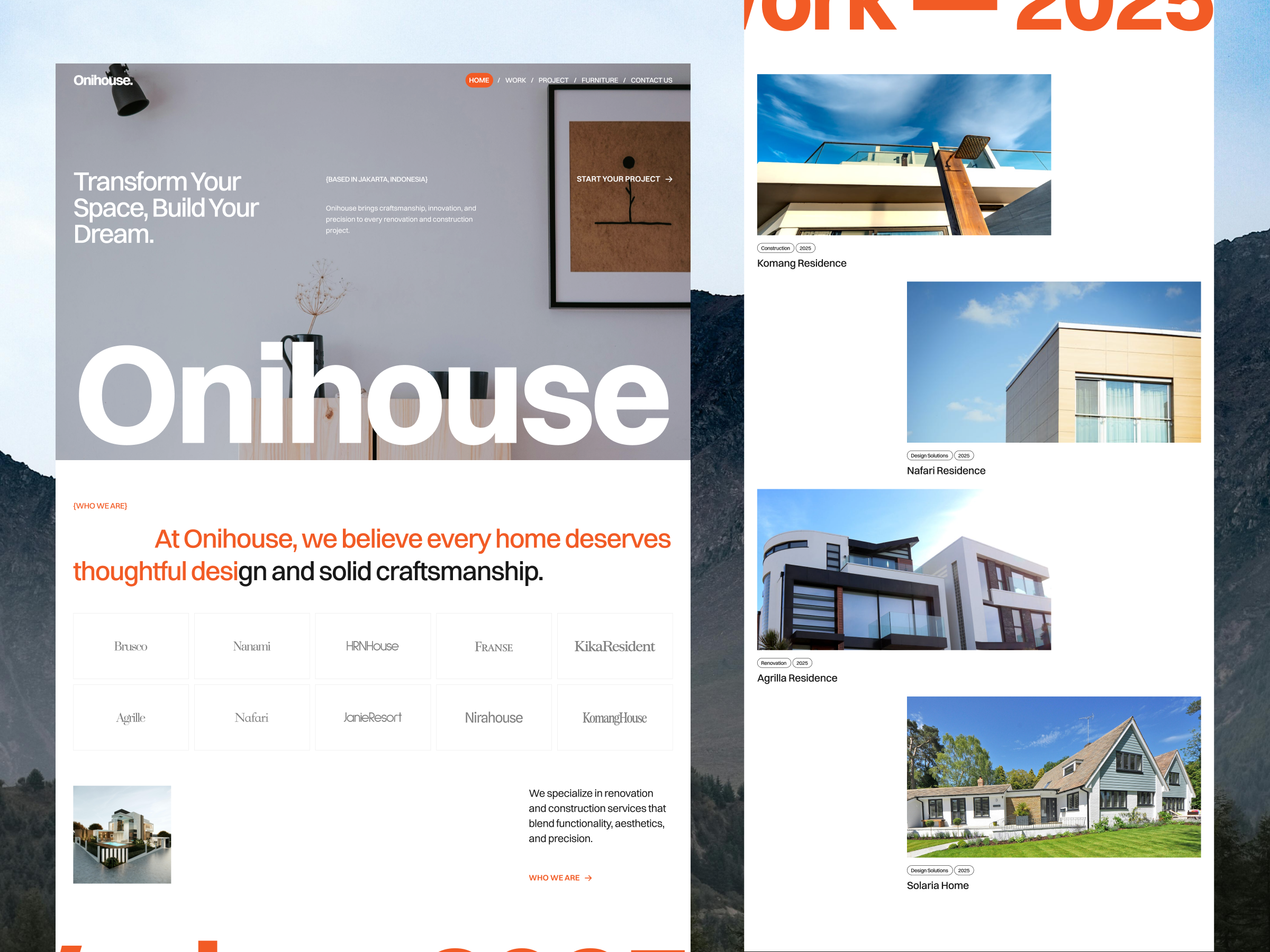 Website Concept for Renovation and Construction Company animation architecture clean construction construction company jitter landing page large font renovation typography ui ui ux design web website