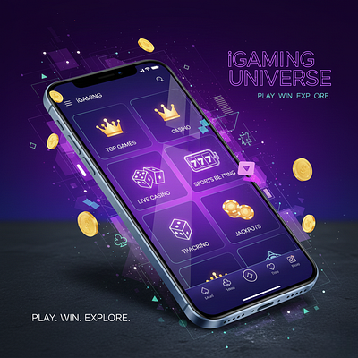 iGaming Universe 3d casino gamedesign gameui gameux gaming jackpots livecasino motion graphics planko sports topgames