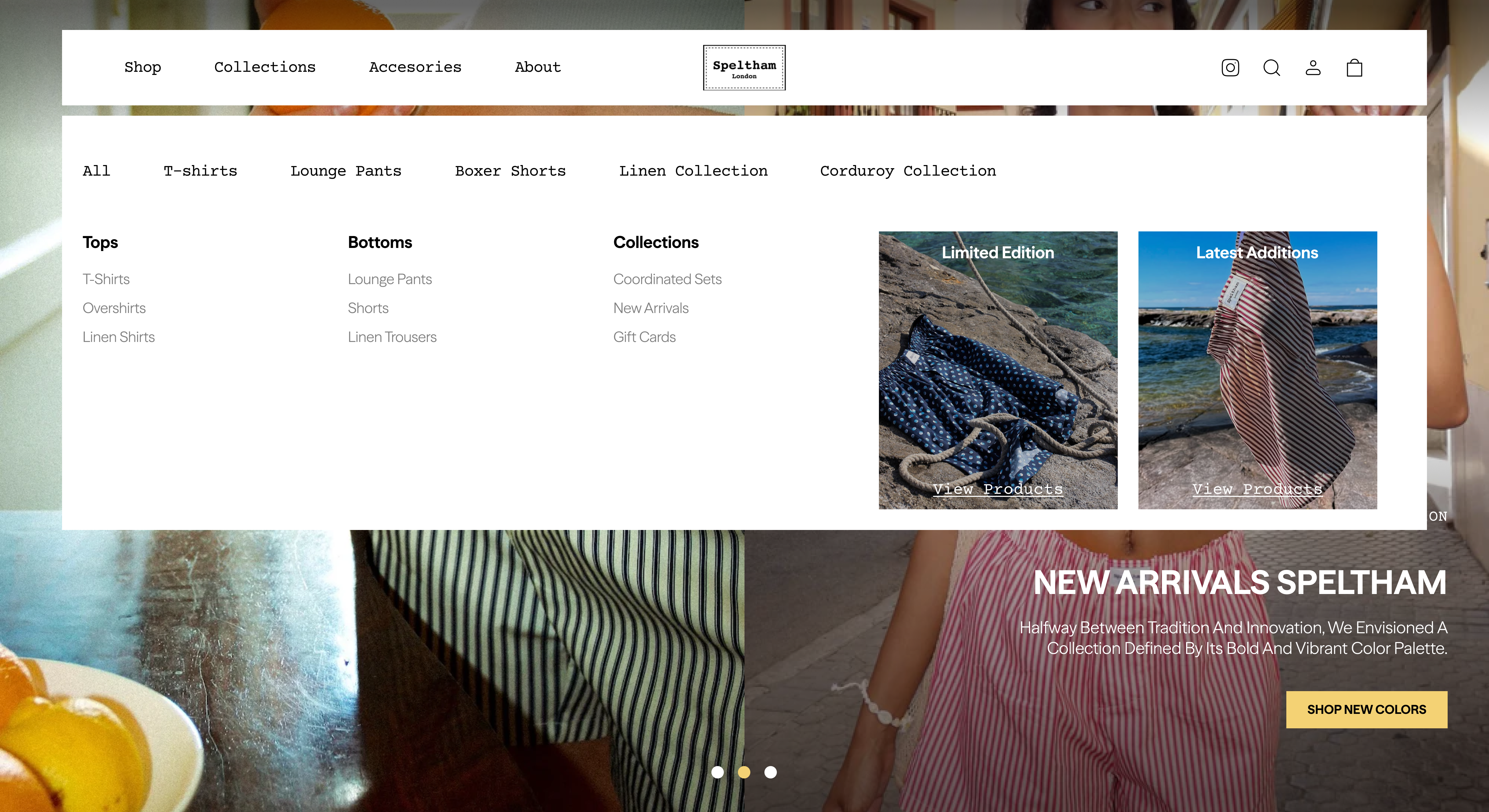 Modern E-commerce website Navigation Dropdown agency branding design ecommerce landingpage navbar ui ux
