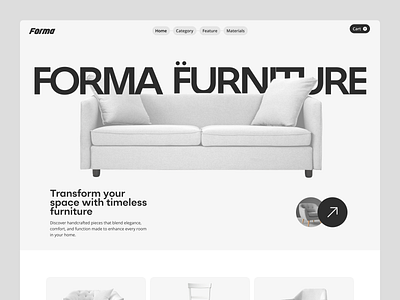 Minimalist Furniture Landing Page Design - Modern eCommerce Web decoration décor furnituredesign home decor interior design premium ecommerce shopify