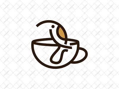 Bird Coffee Cup Brand Design bird brand branding brandlogo cafe cafe logo coffee logo cup graphic design line logo logodesign logoforsale logoground restaurant scalebranding tea vector