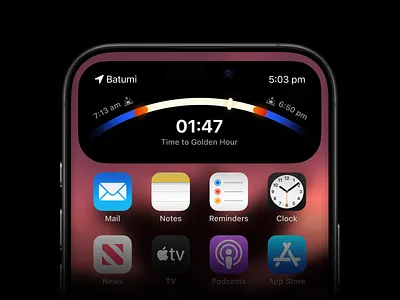 Golden Hour Tracker • Dynamic Island dailyui figma ios iphone live ui