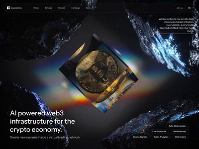 Web3 Crypto Landing Page | DeFi Simulation with Futuristic UI 3d 3d animation ai agents bitcoin credit card crypto e commerce finance fintech glass hero hero section homepage landing page money realism web3 webdesign website website hero