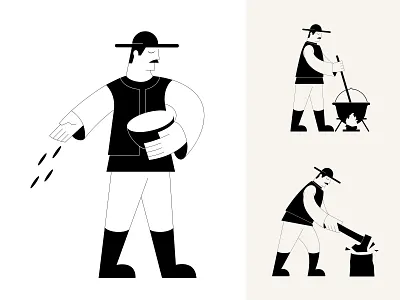 Tarani Romani alex alex seciu branding exprimart illustration logo logo design logo designer man illustration moustache peasant logo romanian peasants wood chopping