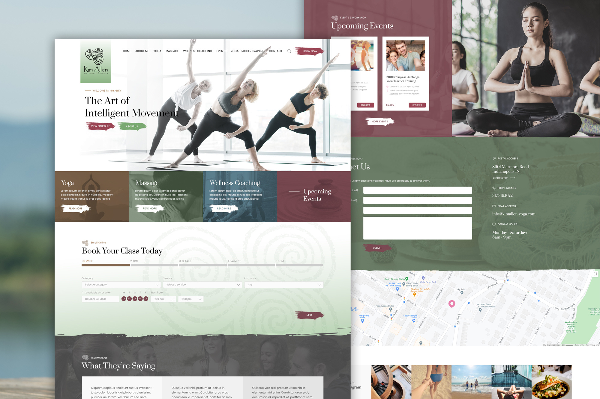 Yoga Studio Homepage Design balance calm aesthetic class clean creative graphic design health and wellness homepage design instructor landing page modern professional website design wellness yoga