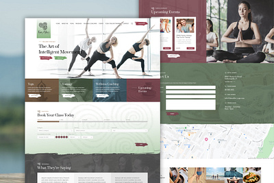 Yoga Studio Homepage Design balance calm aesthetic class clean creative graphic design health and wellness homepage design instructor landing page modern professional website design wellness yoga