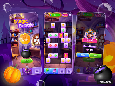 Magic Bubble - Puzzle Game animation bubble design designforgames game game ai gamebubble gamehud gamepuzzle gameui gameuishowcase motion graphics productdesign puzzle ui uiux user experience user interface ux