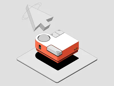 Trackball Illu arrow battery cursor graphic design illustrator isometric mouse mousepad retro trackball vector