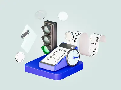 Fast Bill Payments 3d 4d app bill cinema clock coin design fancy finance fintch icon illustration payment redshift street light terminal time timer