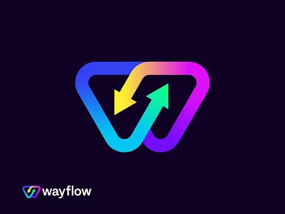 Wayflow abstract logo ai logo app arrow available connection digital product dynamic exchange flow grow logoforsale minimalist movement payment app saas logo sync tech logo w logo way flow