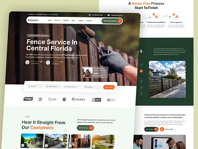 Fence Contractor Website Design - Conversion Focused branding construction fencing contractor fencing website figma landing page responsive deisgn ui uiux user interface web web design website design wordpress