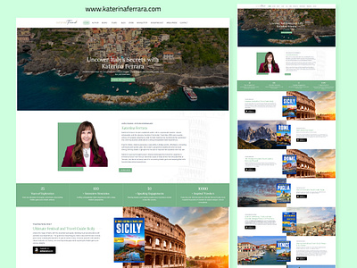 Website Design and Development for Katerina Ferrara author website book author site clean web layout content focused design custom wordpress site cyberavanza italy travel website katerina ferrara website minimal website design modern website design portfolio web design professional website design responsive website seo friendly design travel website ui ux design web development website design