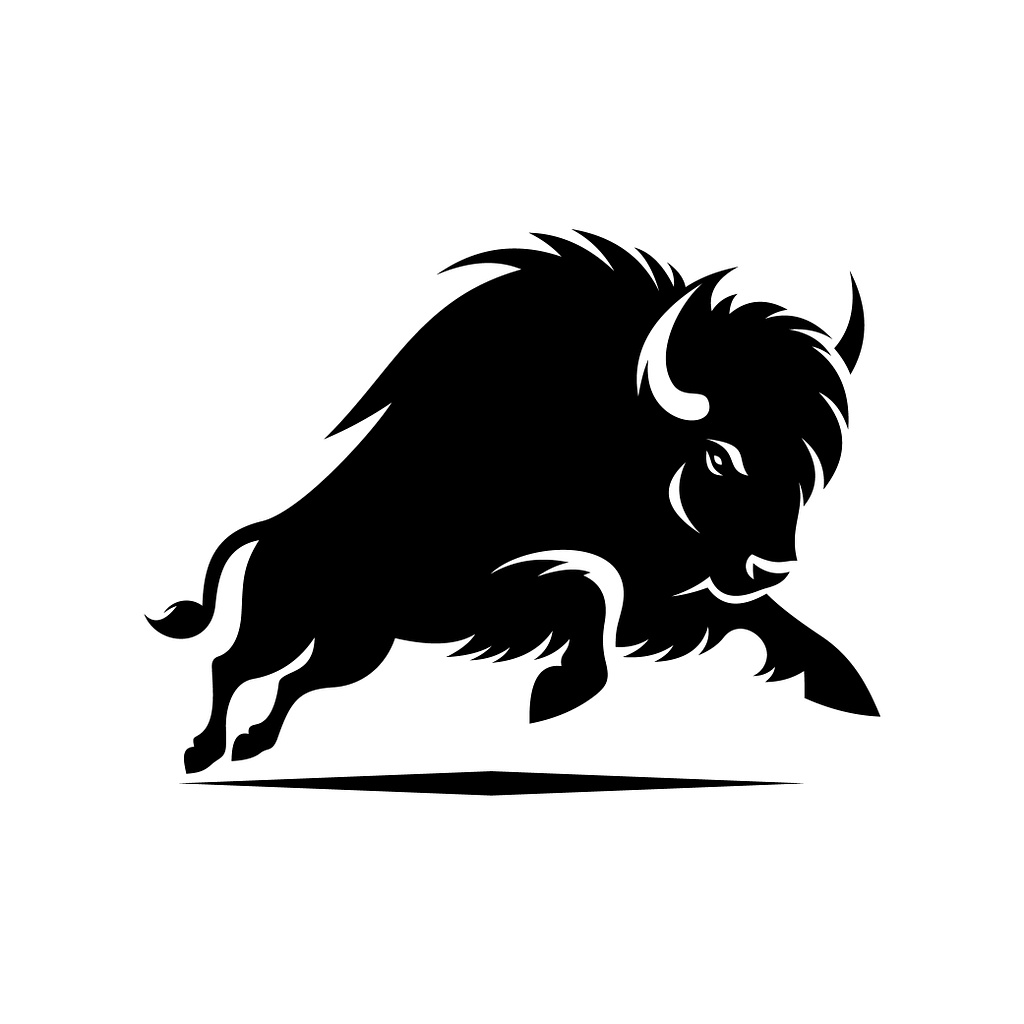 Aggressive Bison Silhouette Vector Illustration By Andis On Dribbble