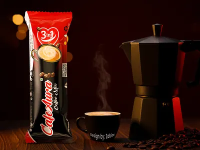 3in1 Coffee Packaging Design 3in1 coffee black coffee cafe aura coffee coffee cup coffee packaging coffee sachet milk coffee packaging packaging design packet design zabiar
