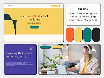 SkillTrain - Educational Platform branding design e learning educational edutech illustration logo ui ux web website