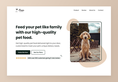 Pet Food Landing Page | Hero Section graphic design ui ux