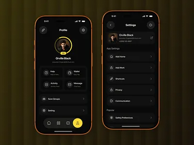 Car Booking App – Profile & Settings UI Design app app design cab booking dark mode design mobile app mobile ui profile ui ride sharing rideshare app settingsui ui ui design ux ux design