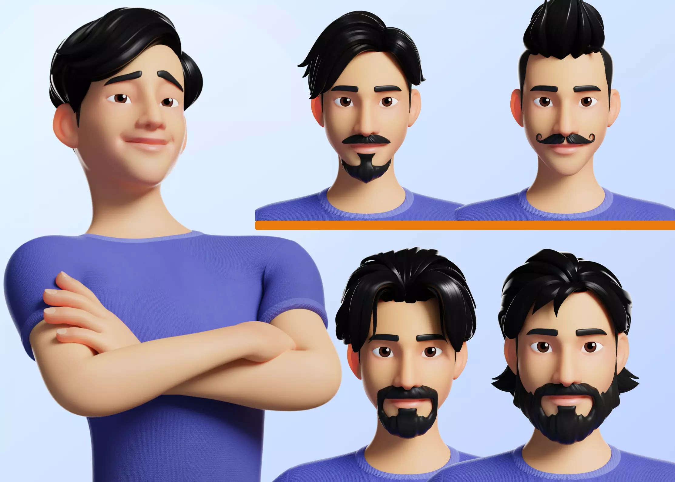 Example of Customizable 3D Asian character