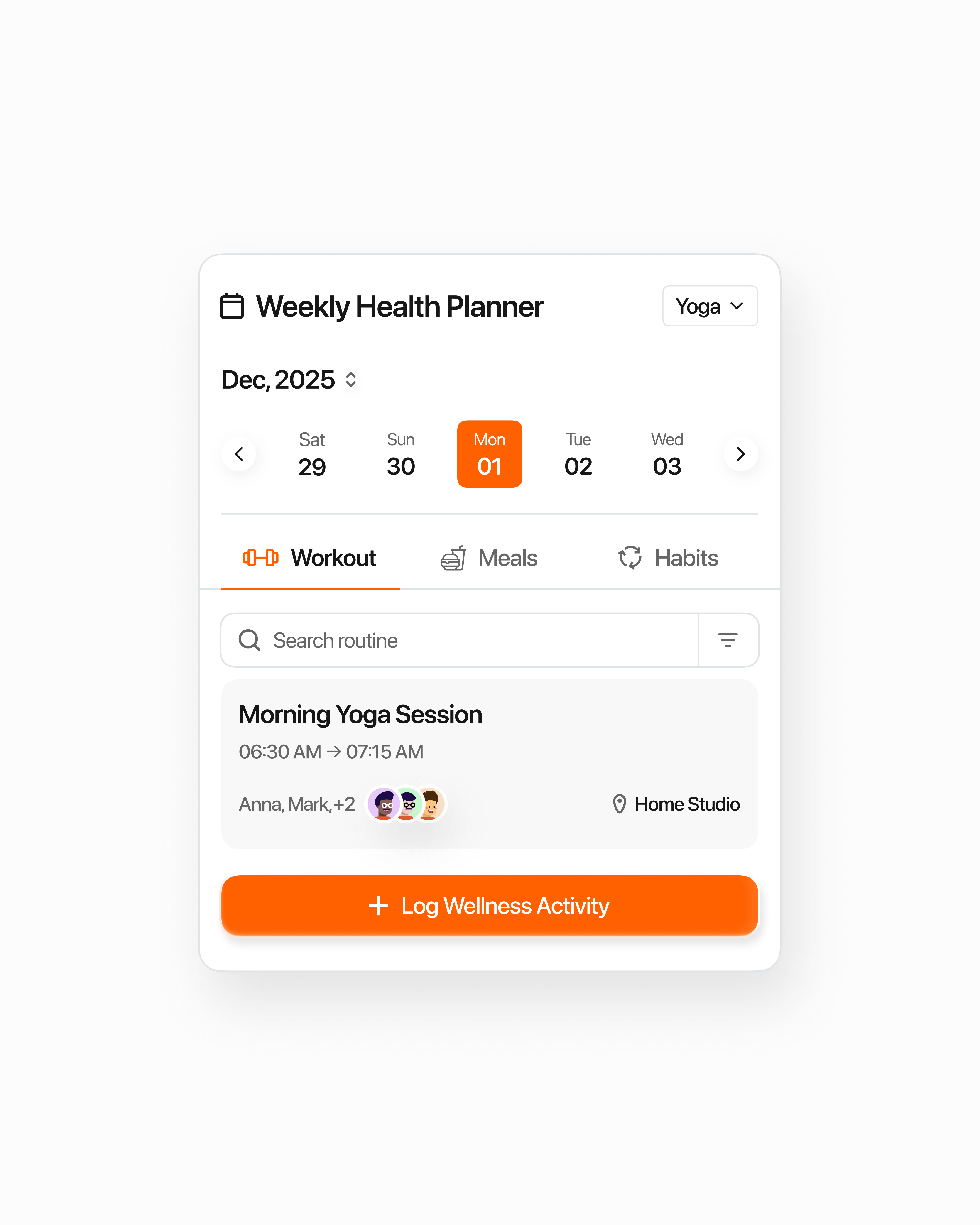 Fitness Schedule Modal ai clean fitness health minimal modal startup tech ui uidesign ux wellness