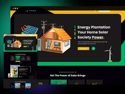 Renewable Energy Website UI Design clean energy eco friendly design energy company design figma template green energy landing page design modern ui renewable energy solar energy solar landing page solar website sustainable design ui design ux design web design website ui