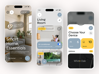Smart Home Mobile App Design android app design clean control home design home home station ios luxury home mobile app monitoring product design smart smart devices smart home smart home app smart house ui uiux uiux design
