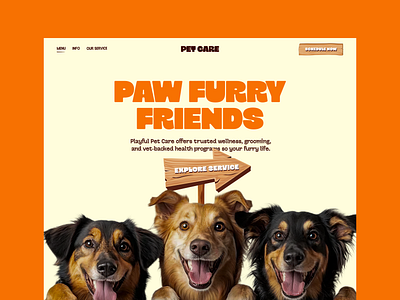 Pet Care Website Landing Page Design by Taqwah animals cat design dog hero section landing page landing page design pet pet care pet care design pet care website pet health pet website petcare trendy design ui design ui ux design uiux web design website design
