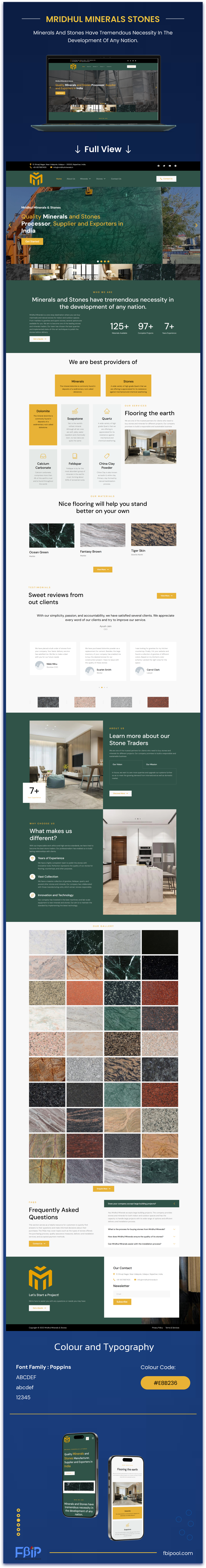 Mridhul Minerals Stones branding design graphic design illustration ui web website website design