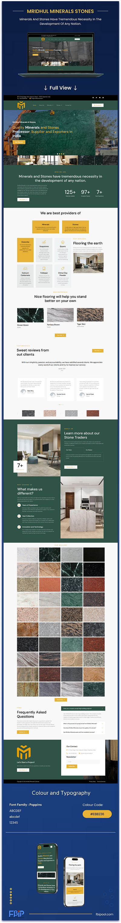 Mridhul Minerals Stones branding design graphic design illustration ui web website website design