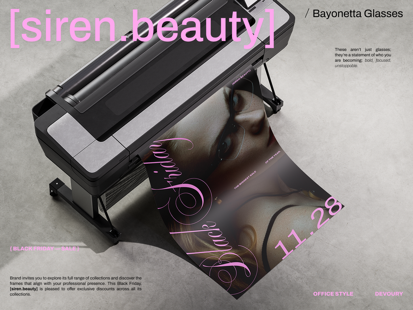 [siren.beauty] — bf Campaign. banner bayonetta brand brand identity branding campaign design ecommerce eyewear fashion flyer frames glasses graphic design office poster shop siren stationery store