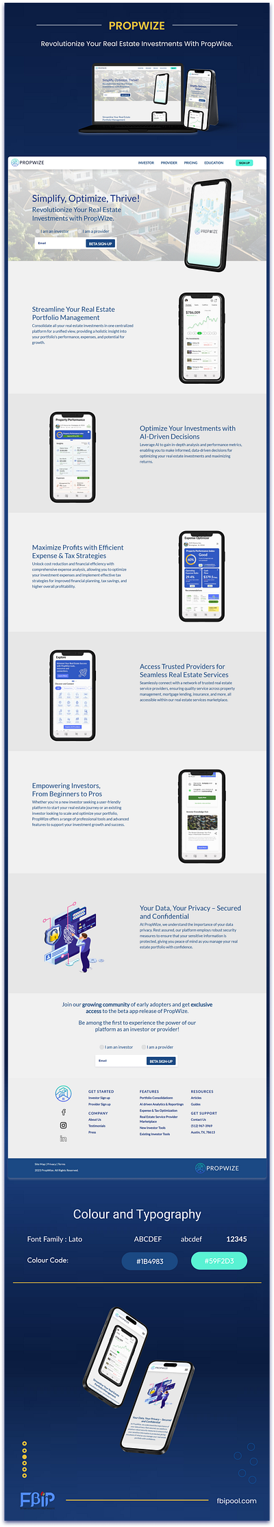 PropWize - Landing Page | Website branding design graphic design illustration ui web website website design