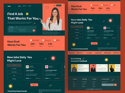 Job finder venue employment finder hiring platform job listing job platform job portal job seeker landing recruitment web app web site website design work finder
