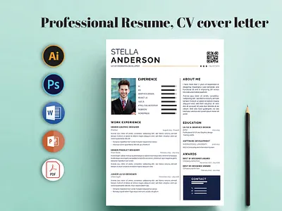 Creative Resume Template – Minimal & Elegant CV ats friendly resume branding clean layout corporate resume creative cv cv design design graphic design illustration job application design marketing minimal resume modern resume professional cv resume design resume template