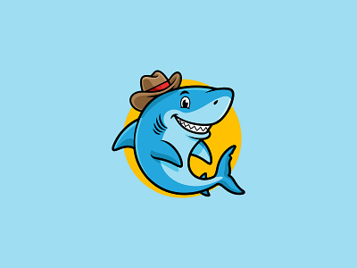 Shark Logo animal logo branding branding design character design cute character design funny shark logo graphic design illustration logo logo design shark logo ui vector white shark logo