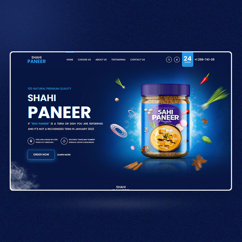Shahi Paneer website design app branding design elementor food foodstore graphic design illustration landing page logo shahipaneer ui uiux vector web website website design wordpress