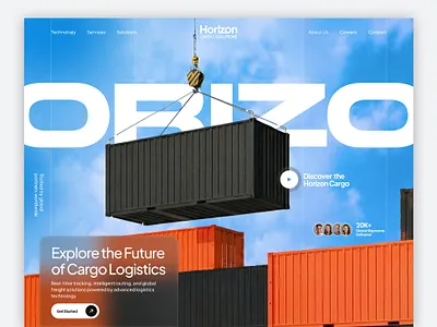 🚢 Horizon Cargo — Logistics Website UI design branding businesswebsite cargo cleanui corporatedesign dribbble dribbbledesign figmadesign interactiondesign landingpage layoutdesign logistics modernui shipping typography uidesign uiux uxdesign webdesign webui