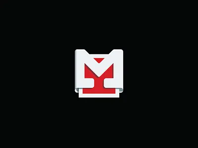 mail clean design icon letter m logo mail paper simple vector