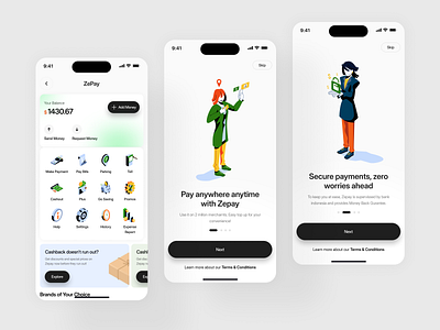 Zevoa- Digital Wallet Onboarding & Dashboard UI app drsign digital payment ui finance app dashboard ui finance app ux financial technology app design minimalist app design mobile mobile app mobile app dashboard ui mobile banking ux design mobile wallet ui inspiration modern fintech app templates modern fintech ui concept money transfer app design payment app onboarding design