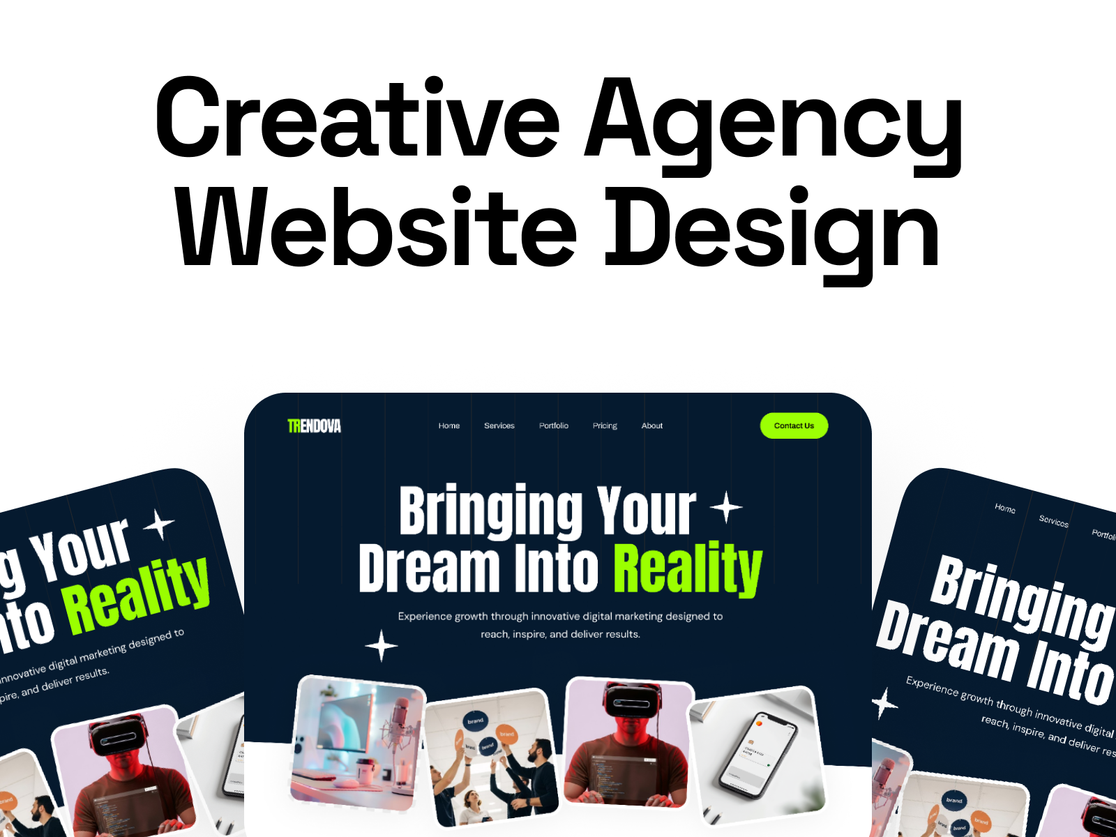 Minimal & Modern Creative Agency Landing Page 3d animation branding design graphic design illustration landing page logo motion graphics ui ui design uiux web design web template