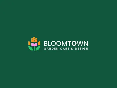 bloomtown bloom care flower garden garden logo gardening green home house house logo logo design plant planting town
