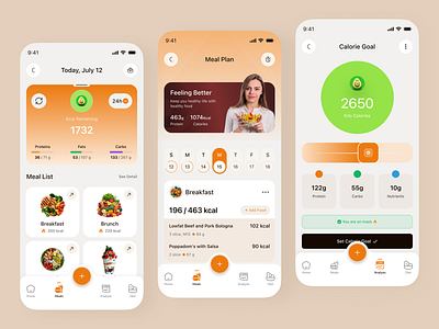 AI-Powered Health & Nutrition App UI ai assistant ai nutrition app ui food tracker health app meal planner mobile app mobile app design mobile ui design nutrition app product design smart nutrition uiux wellness app