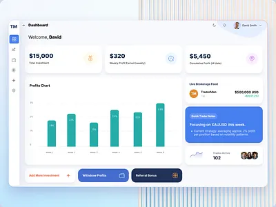 FinTech Web App UI – Investment Dashboard + Authentication Scree admin adobe photoshop cc adobe xd binance bitcoin blue concept creativerafat crypto dark dashboard figma maxrafat react trading ui ux webapp website