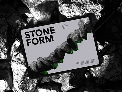 Stone 3D Animation 3d 3d blender abstract animation branding green loop minimal motion motion graphics professional rock stone ui white
