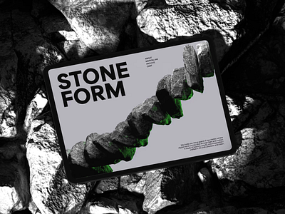 Stone 3D Animation 3d 3d blender abstract animation branding green loop minimal motion motion graphics professional rock stone ui white
