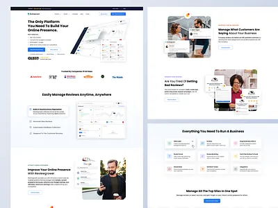 Review Management SaaS Website – Build Trust & Grow Online b2bsaasdesign conversionfocuseddesign landingpagedesign modernwebdesign reviewmanagementplatform saaswebsitedesign uxuidesign webappui